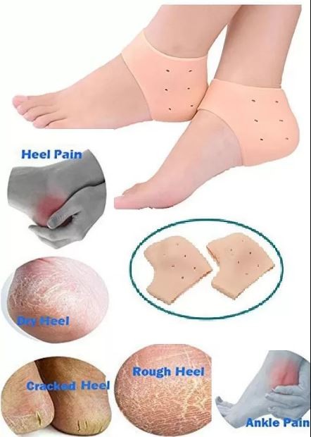 Silicone Heel Pad Socks for Pain Relief for Men and Women (Free Size)