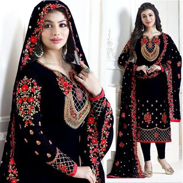 Unstitched Georgette Embroidery Work Designer Salwar Kameez